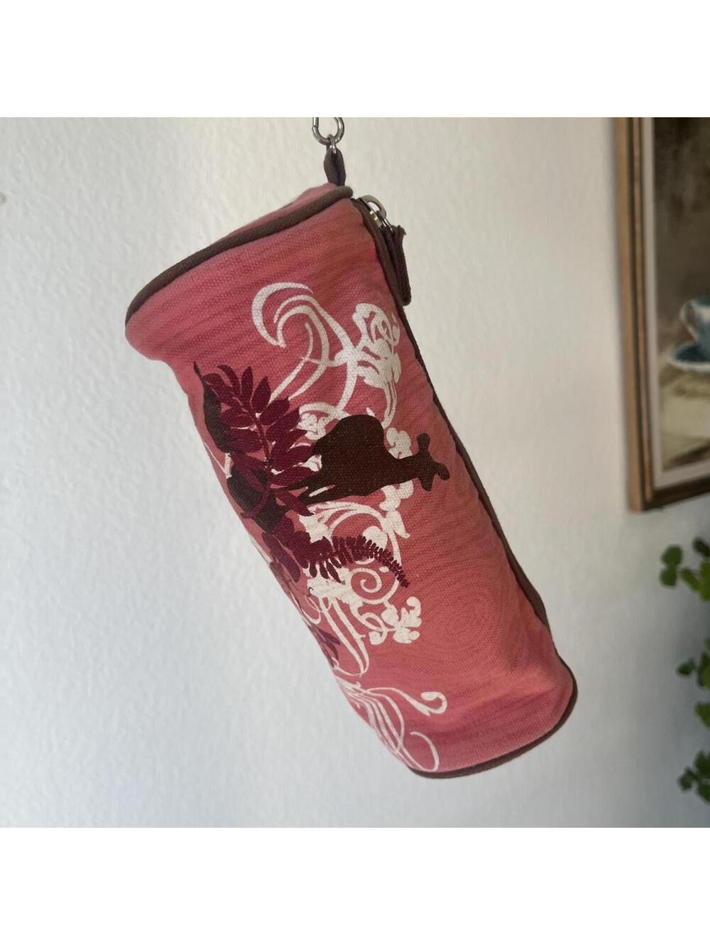pink & brown wristlet with deer graphic design